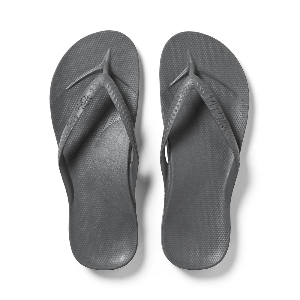 Charcoal Archies Arch support flip flops angle 01 