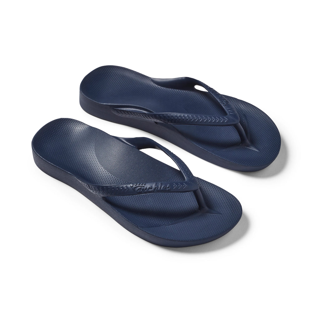 Navy Archies Arch Support Flip Flops angle 09 