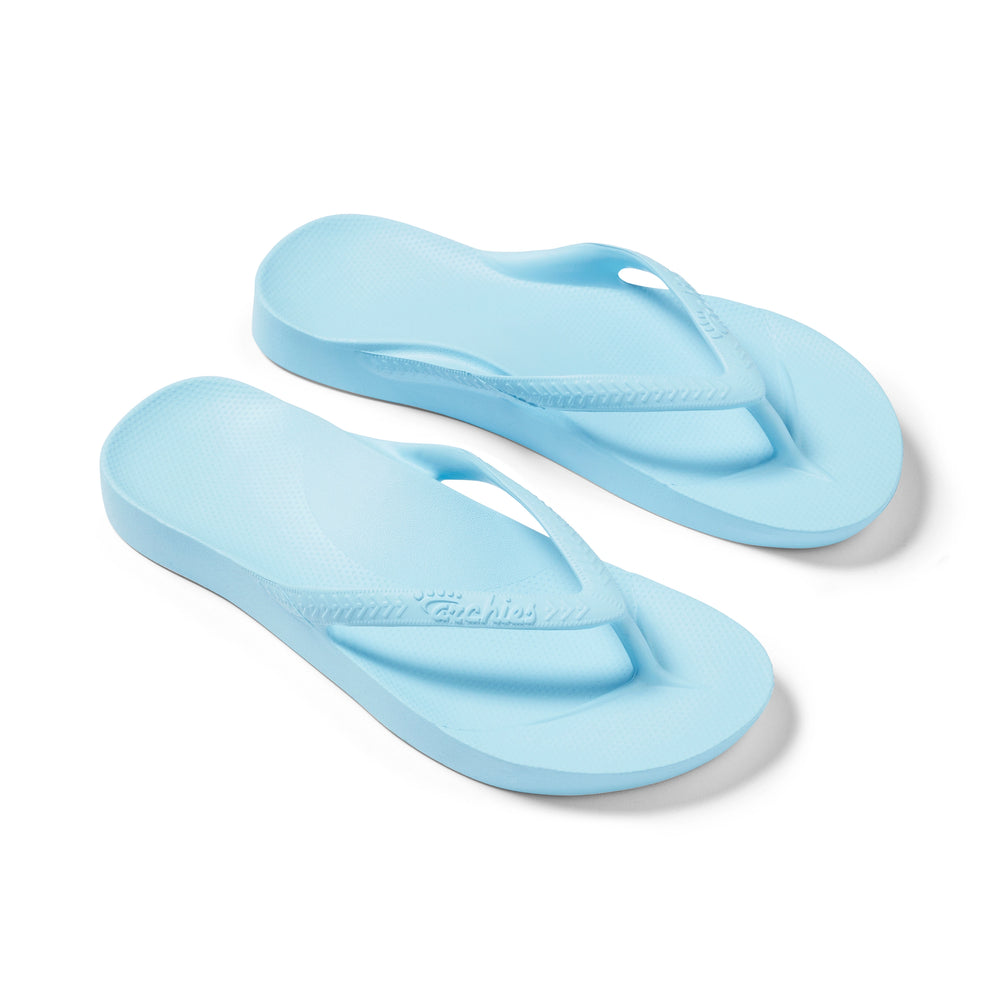 Sky Blue Archies Arch Support Flip Flops angle 09 