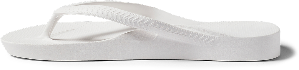 White Archies Arch Support Flip Flops side profile 
