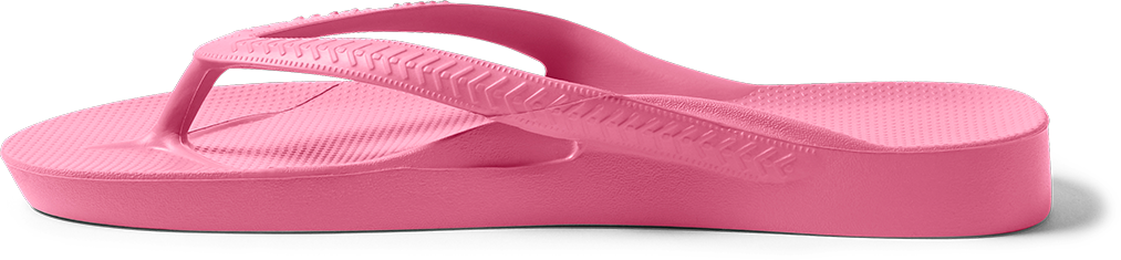 Hot pink arch support flip flops side profile 
