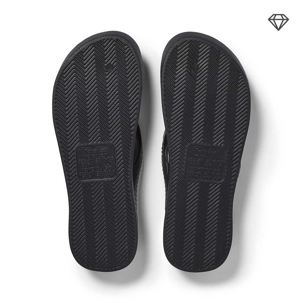 Crystal Black Archies Arch Support Flip Flops angle 07 