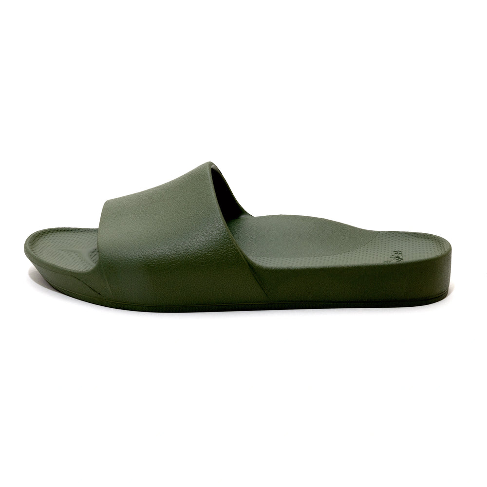 Olive Arch Support Slides shown from the side 