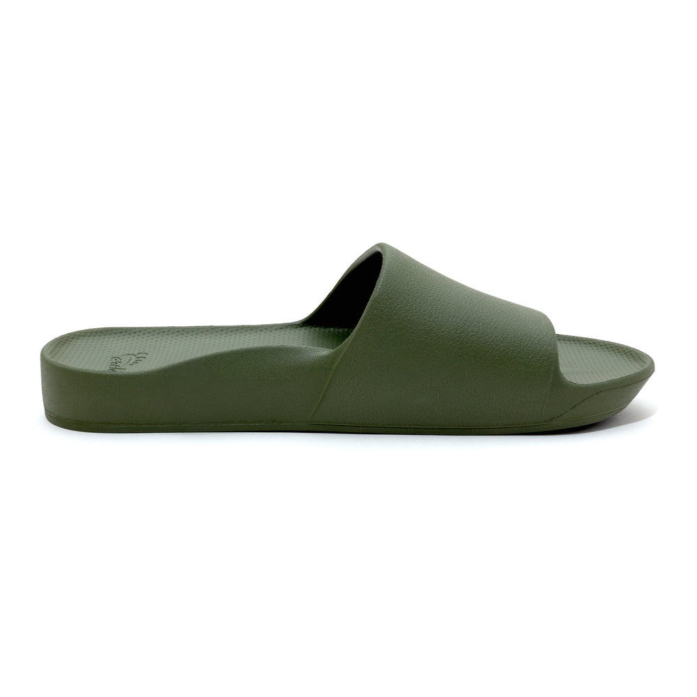 Olive Arch Support Slides shown from the side 